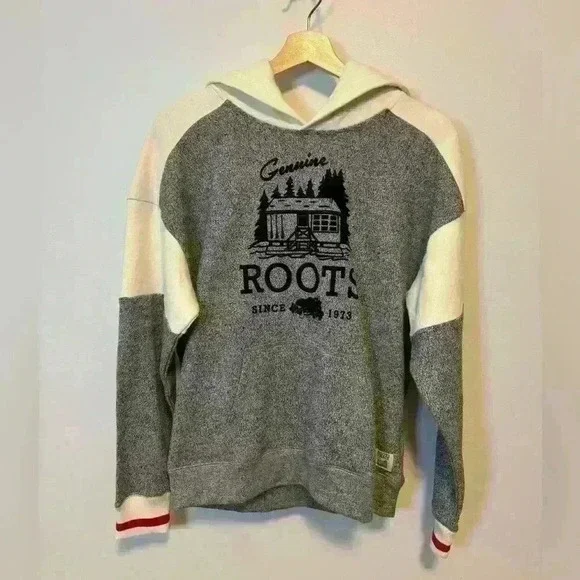 🆕 NWT! ROOTS Cabin Kanga Hoodie | Gray Oat Pepper | Size 2XL Girl’s/Youth - Picture 8 of 11